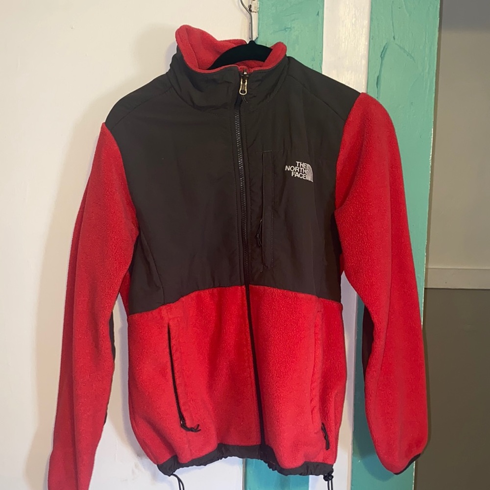 Red north face jacket